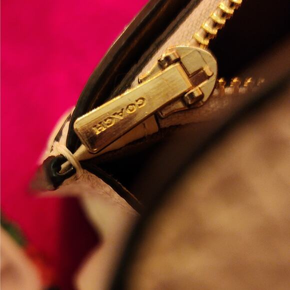 Coach 7287 Georgie Crossbody Bag Signature Canvas Chalk Gold Chain Strap Leather - Picture 8 of 12